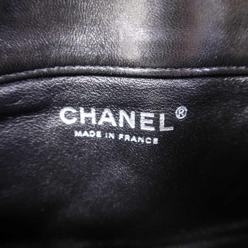 CHANEL 羊皮皮革Chain Shoulder銀扣鏈帶肩背袋-5