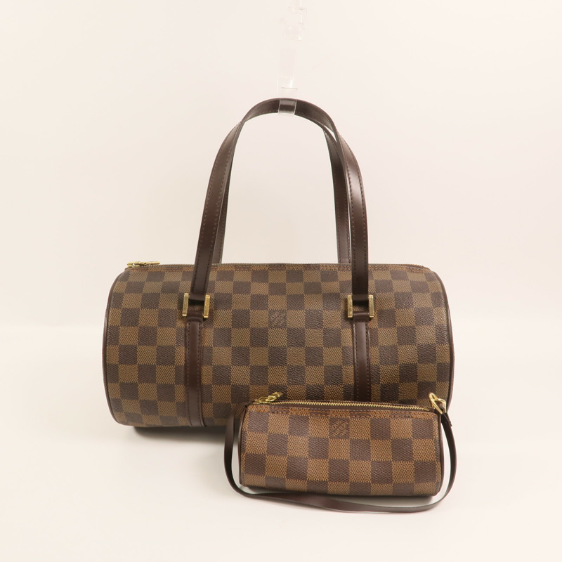 LOUIS VUITTON Damier Papillon 30金扣手挽袋-9