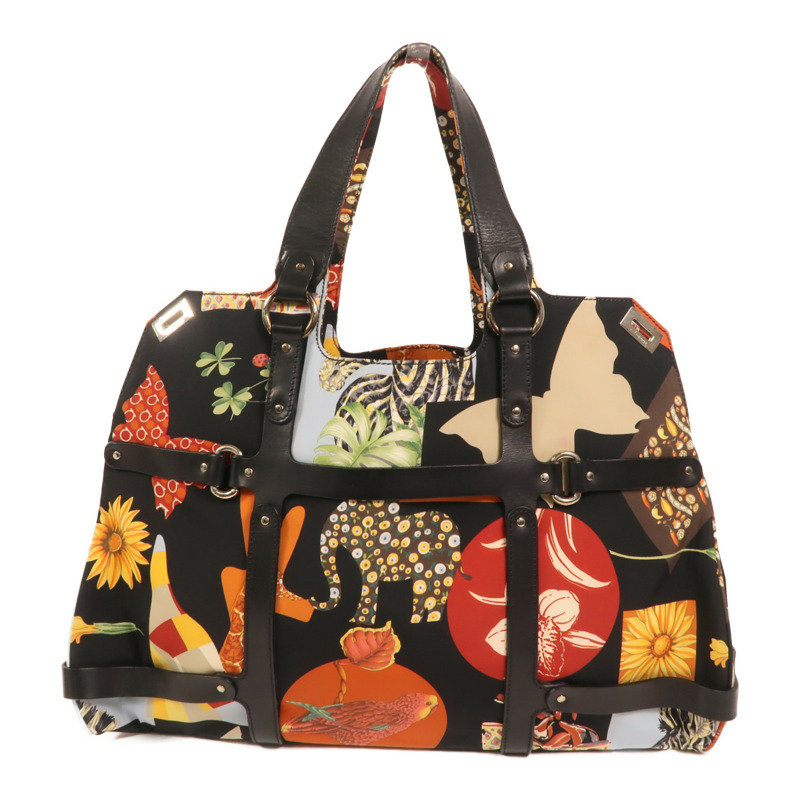 Salvatore Ferragamo 尼龍/牛皮皮革Tote Bag銀扣手挽袋-1