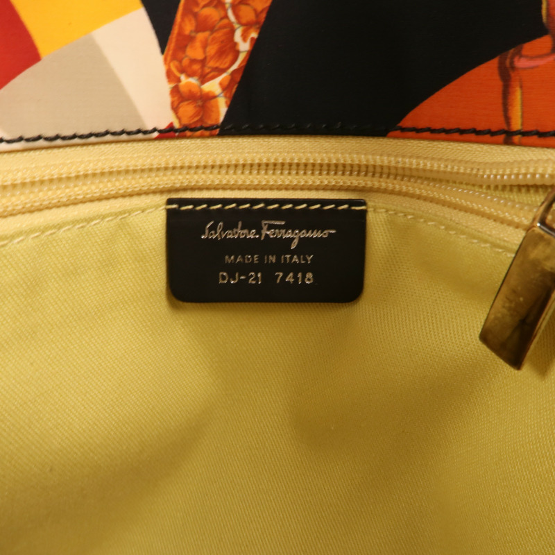 Salvatore Ferragamo 尼龍/牛皮皮革Tote Bag銀扣手挽袋-6