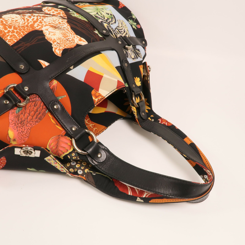 Salvatore Ferragamo 尼龍/牛皮皮革Tote Bag銀扣手挽袋-7