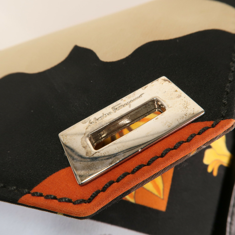 Salvatore Ferragamo 尼龍/牛皮皮革Tote Bag銀扣手挽袋-13