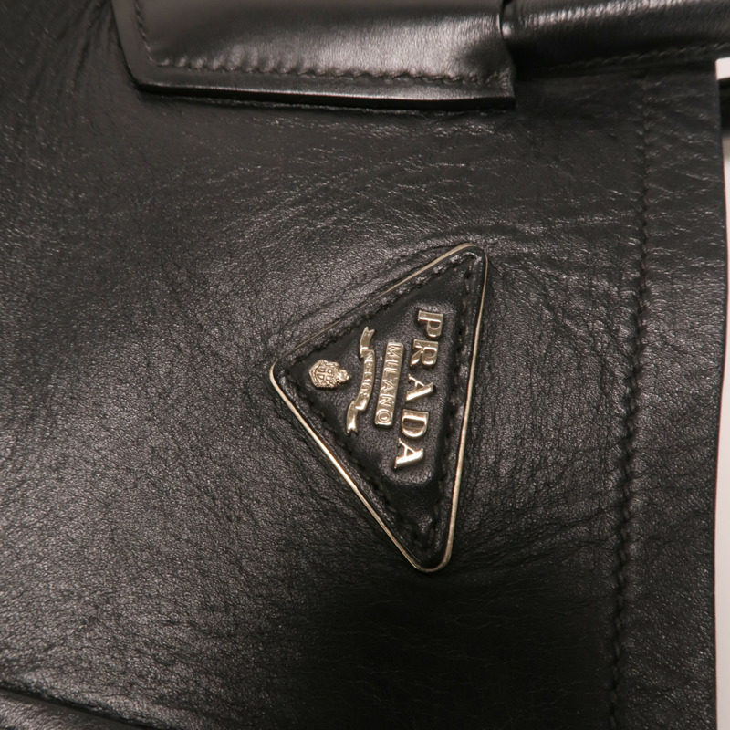 PRADA 牛皮皮革City Calf Tote銀扣手挽袋-8