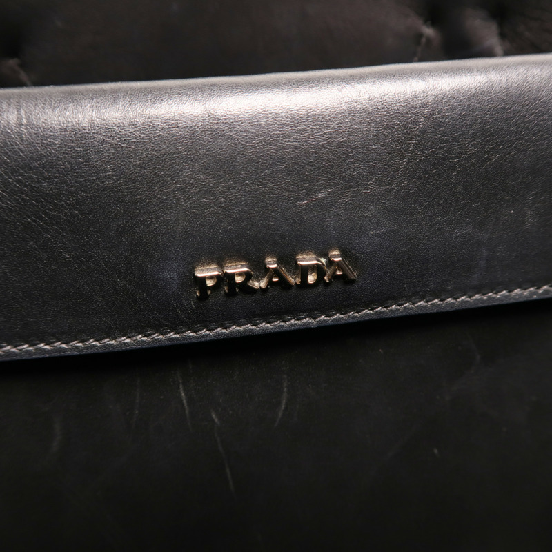 PRADA 牛皮皮革City Calf Tote銀扣手挽袋-13