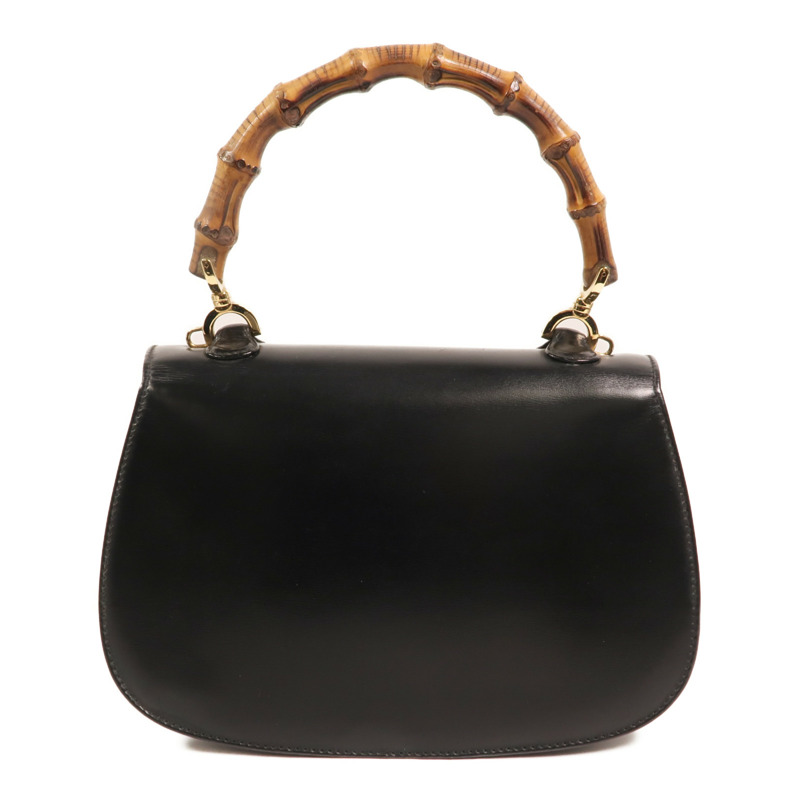 GUCCI 牛皮皮革Vintage Bamboo Bag金扣手挽肩背兩用袋-1