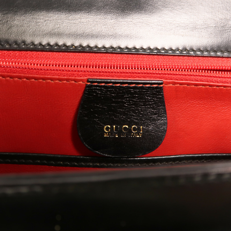 GUCCI 牛皮皮革Vintage Bamboo Bag金扣手挽肩背兩用袋-5