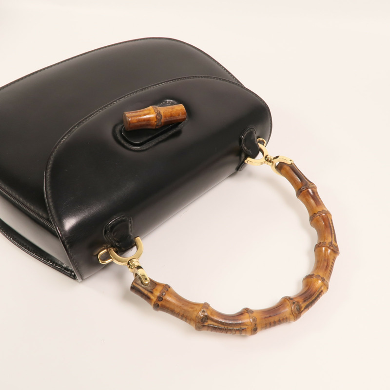 GUCCI 牛皮皮革Vintage Bamboo Bag金扣手挽肩背兩用袋-7