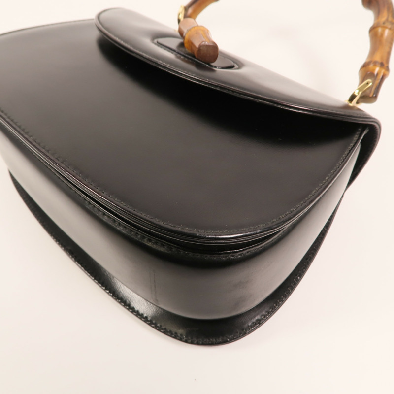 GUCCI 牛皮皮革Vintage Bamboo Bag金扣手挽肩背兩用袋-10
