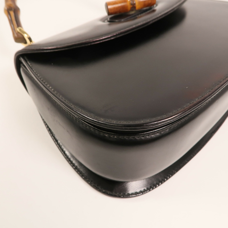 GUCCI 牛皮皮革Vintage Bamboo Bag金扣手挽肩背兩用袋-11