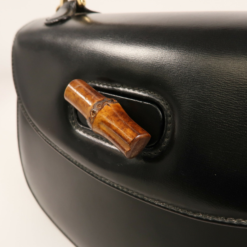 GUCCI 牛皮皮革Vintage Bamboo Bag金扣手挽肩背兩用袋-16