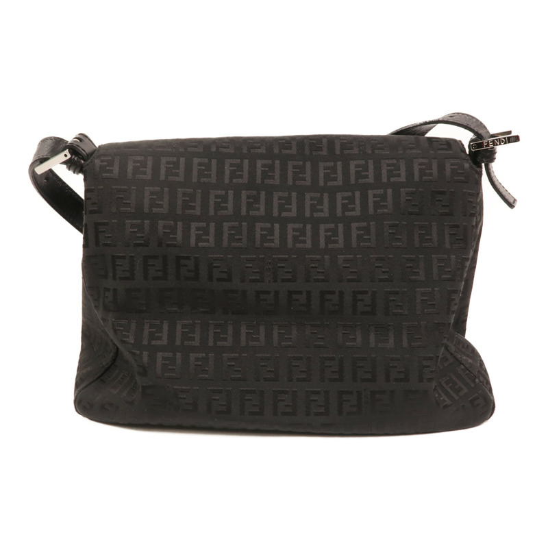 FENDI Zucchino Canvas Mamma Baguette銀扣肩背袋-1