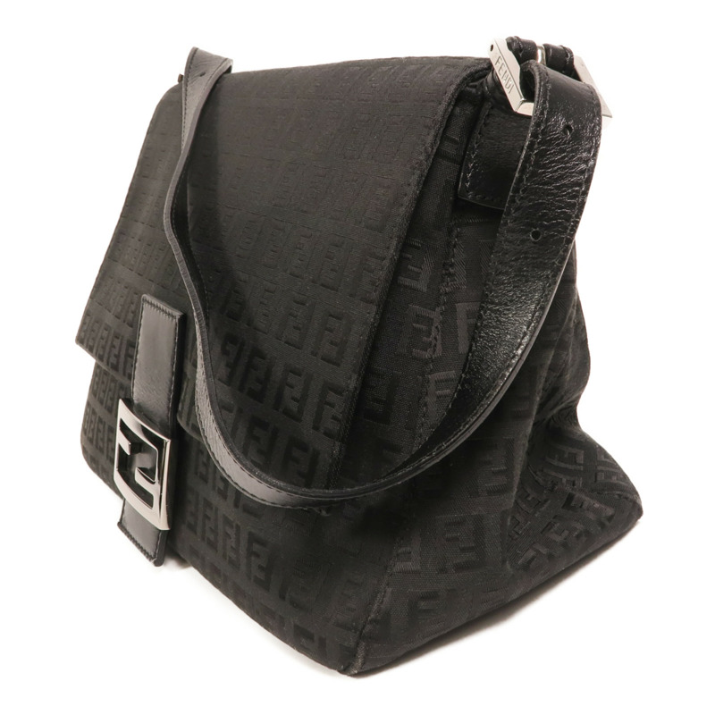 FENDI Zucchino Canvas Mamma Baguette銀扣肩背袋-2