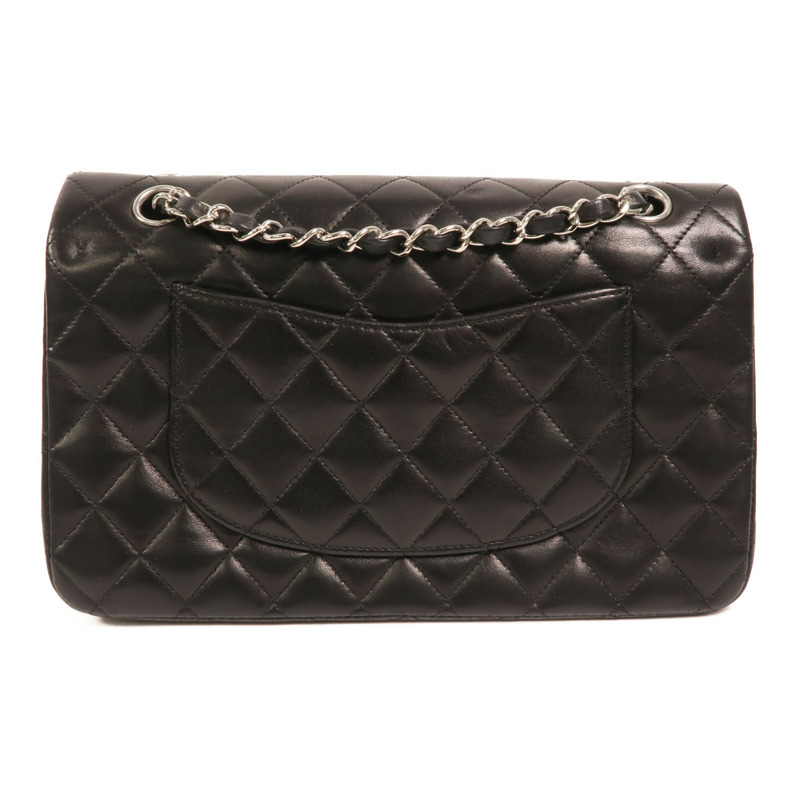 CHANEL 羊皮皮革Classic 25銀扣鏈帶肩背袋-1