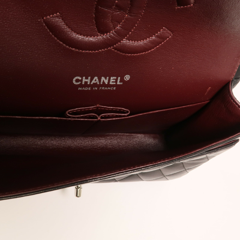 CHANEL 羊皮皮革Classic 25銀扣鏈帶肩背袋-4