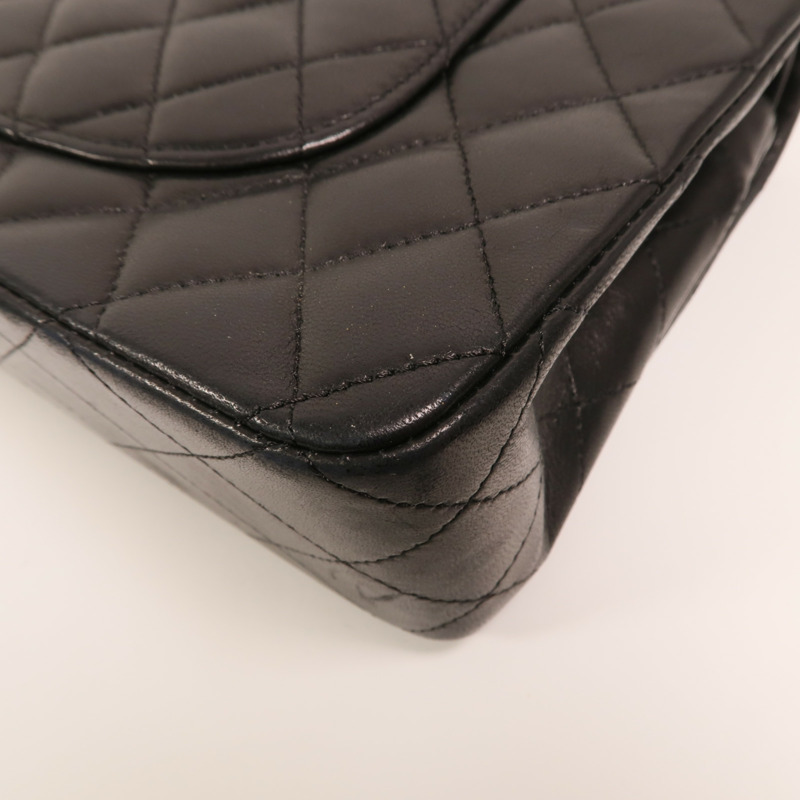 CHANEL 羊皮皮革Classic 25銀扣鏈帶肩背袋-15