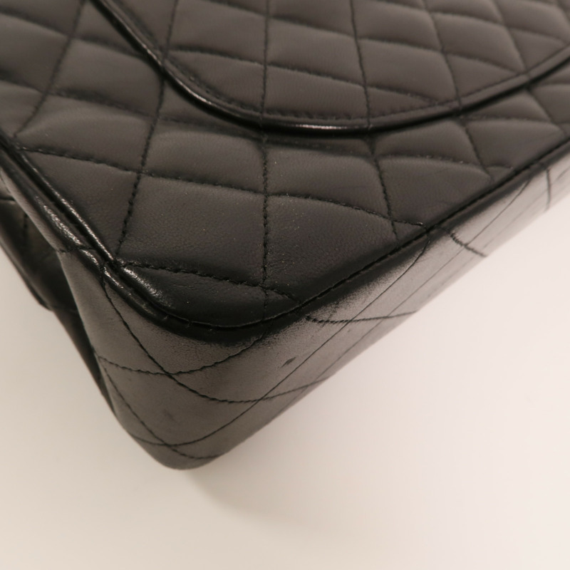 CHANEL 羊皮皮革Classic 25銀扣鏈帶肩背袋-16