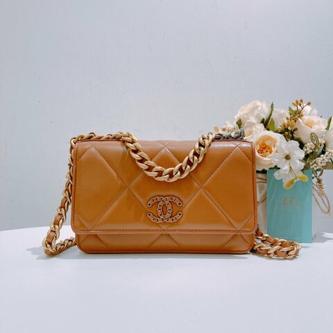 TW4752 Chanel 香奈兒 焦糖啡色小號包19 Wallet On Chain Caramel