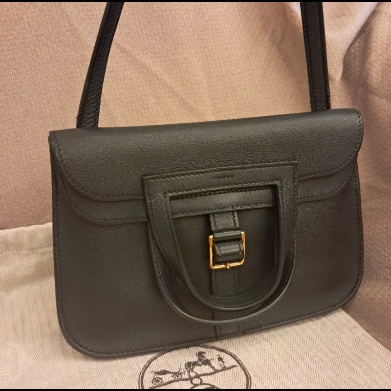 Hermes Halzan mini 黑金 SWIFT皮
黑色金扣-0