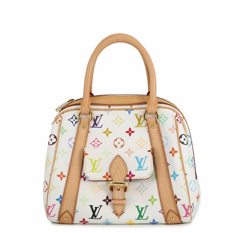 路易威登 Monogram Multicolore 手袋，LV x TM Priscilla M40096，白色，村上隆聯名款，Monogram 圖案，女士 LOUIS VUITTON