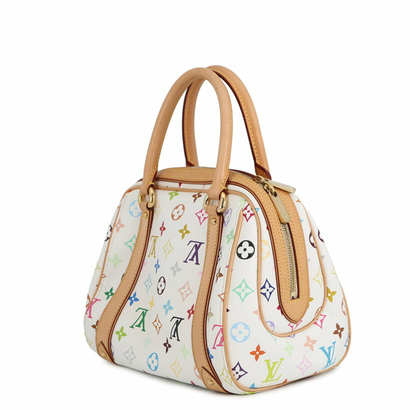 路易威登 Monogram Multicolore 手袋，LV x TM Priscilla M40096，白色，村上隆聯名款，Monogram 圖案，女士 LOUIS VUITTON-1