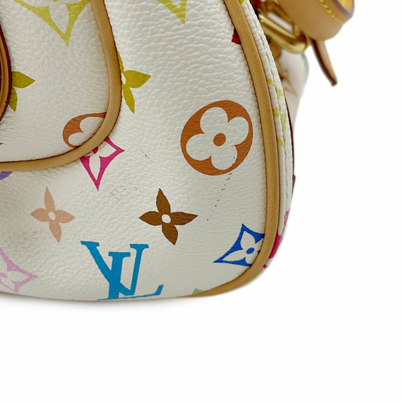 路易威登 Monogram Multicolore 手袋，LV x TM Priscilla M40096，白色，村上隆聯名款，Monogram 圖案，女士 LOUIS VUITTON-5