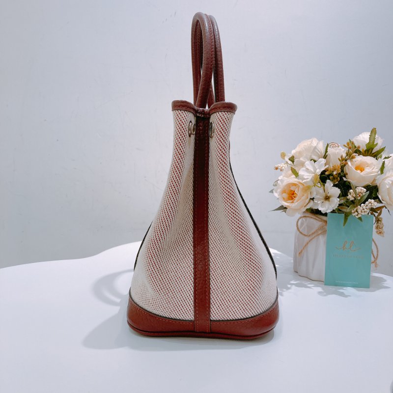 TW4753 Hermes  愛馬仕 愛馬仕紅拼帆布花園包 Party 30 Rouge H Canvas-4