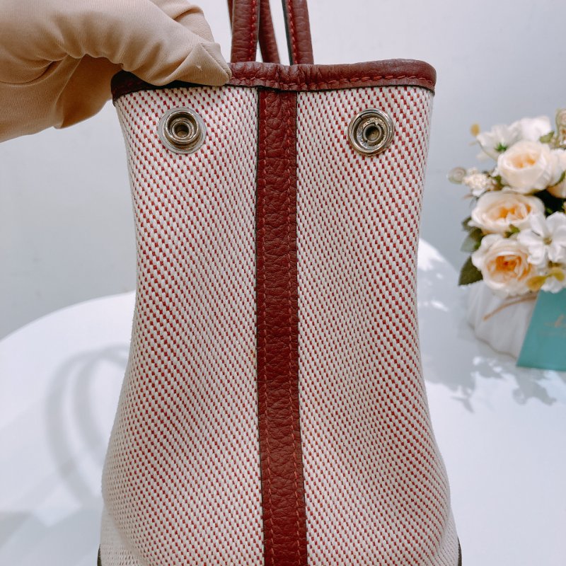 TW4753 Hermes  愛馬仕 愛馬仕紅拼帆布花園包 Party 30 Rouge H Canvas-13