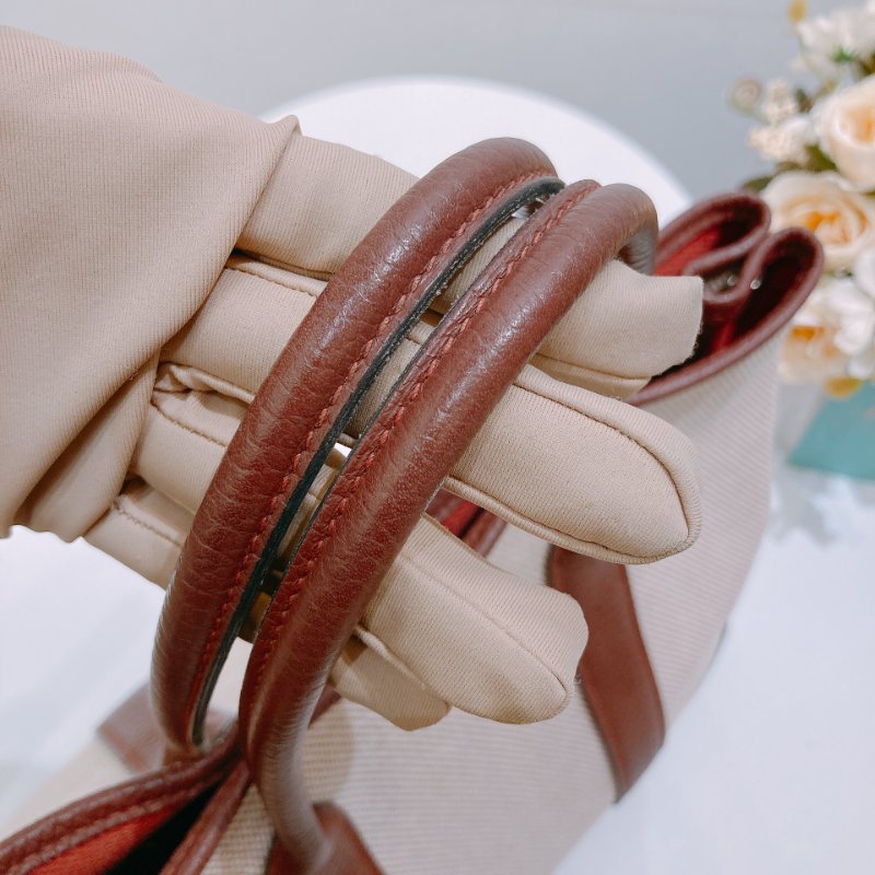 TW4753 Hermes  愛馬仕 愛馬仕紅拼帆布花園包 Party 30 Rouge H Canvas-14