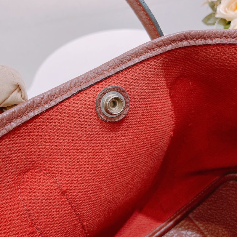 TW4753 Hermes  愛馬仕 愛馬仕紅拼帆布花園包 Party 30 Rouge H Canvas-16