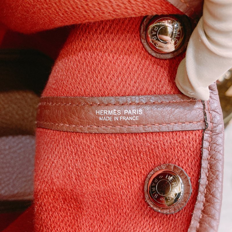 TW4753 Hermes  愛馬仕 愛馬仕紅拼帆布花園包 Party 30 Rouge H Canvas-18