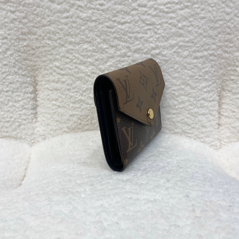 Louis Vuitton 路易威登 Victorine短夾 Monogram老花拚色三折短夾 金釦零錢短夾 M81557-4