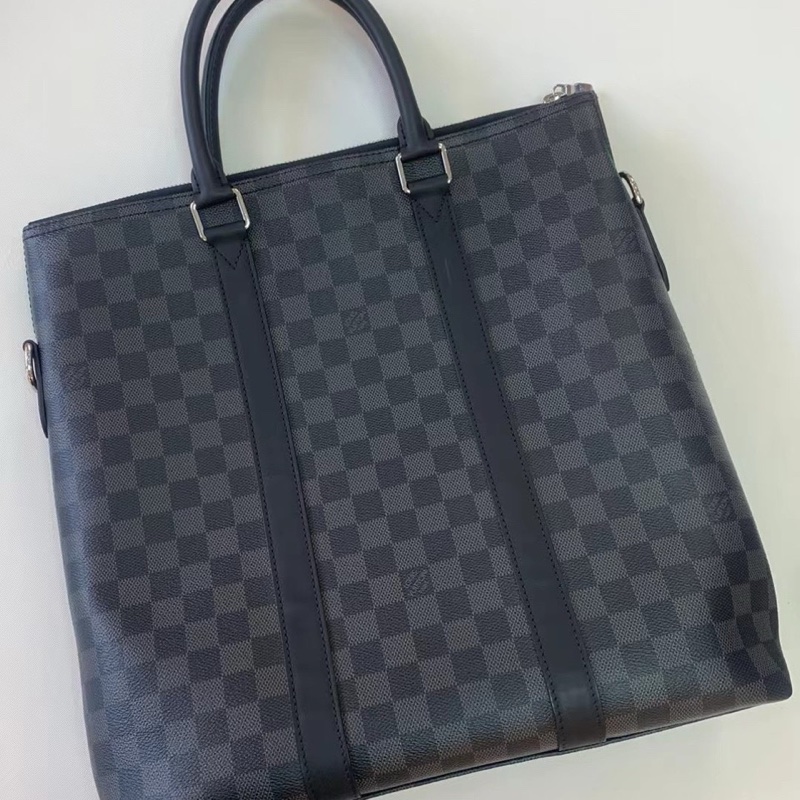 LV 路易威登 芯片款 Daniel Graphite 黑色棋盤格男款手提單肩斜挎包-6