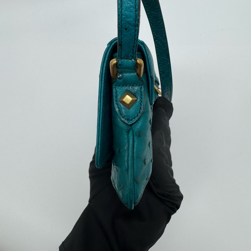 Gucci 竹節細節鴕鳥皮肩背包-3