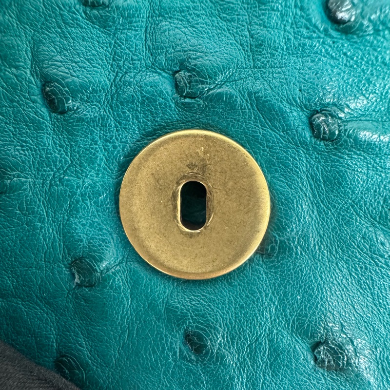 Gucci 竹節細節鴕鳥皮肩背包-7