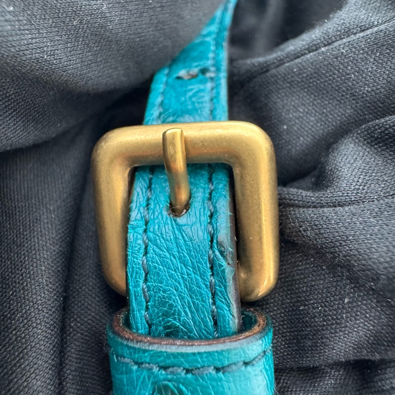 Gucci 竹節細節鴕鳥皮肩背包-16