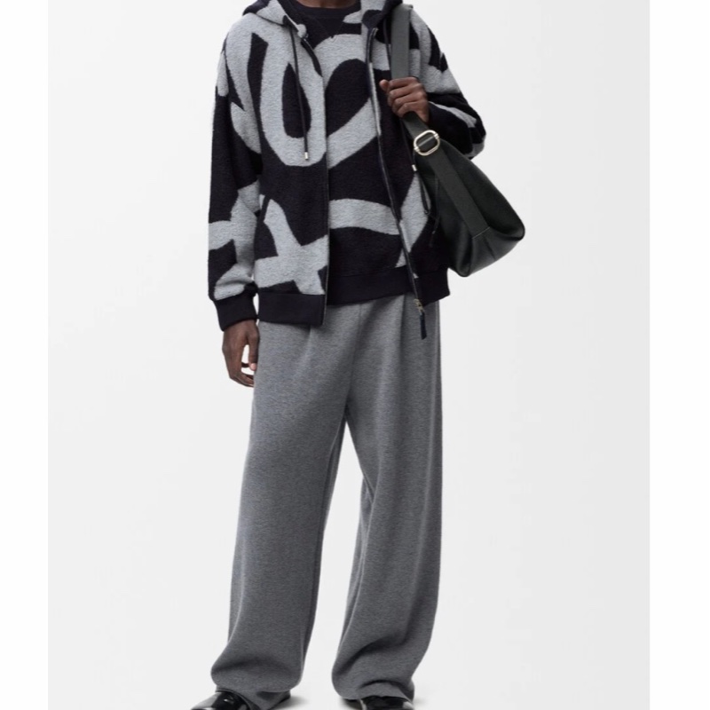 Loewe 男士 羊毛棉混紡拉鍊連帽衫4XL XS S M L XL XXL碼-1