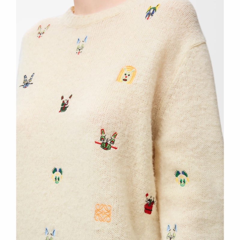 Loewe 女士 LOEWE x Louis Wain長袖羊毛毛衣XS S M L碼模特身高 178 CM，身穿 S 碼-2