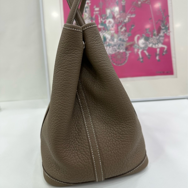 Hermes 愛馬仕 garden party 36 花園36 大象灰 銀扣 U刻-3