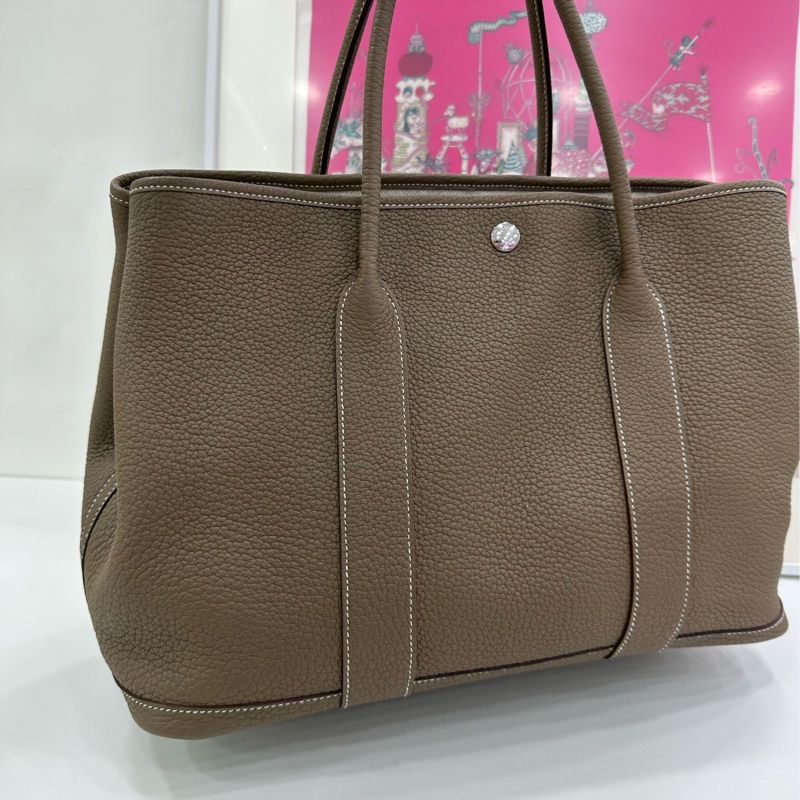 Hermes 愛馬仕 garden party 36 花園36 大象灰 銀扣 U刻-6