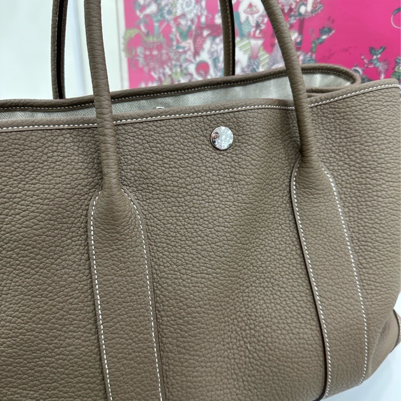 Hermes 愛馬仕 garden party 36 花園36 大象灰 銀扣 U刻-8