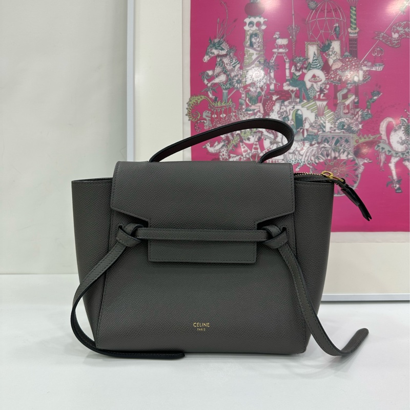 Celine賽琳 Micro深灰鯰魚包 19年 24×20×12-1