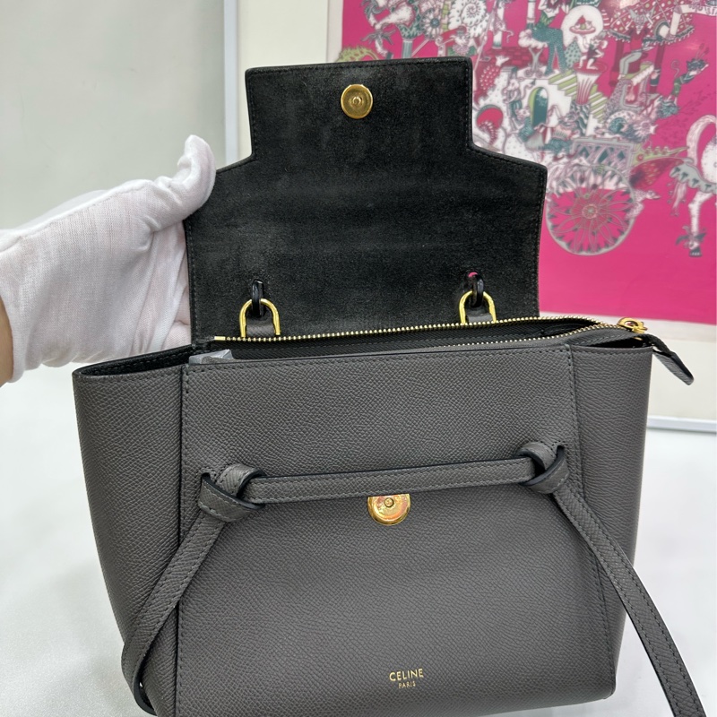 Celine賽琳 Micro深灰鯰魚包 19年 24×20×12-7