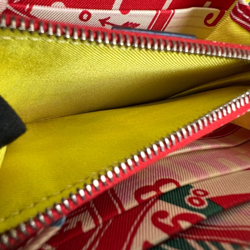 HERMES D刻 藍ㄇ拉絲巾短夾-10