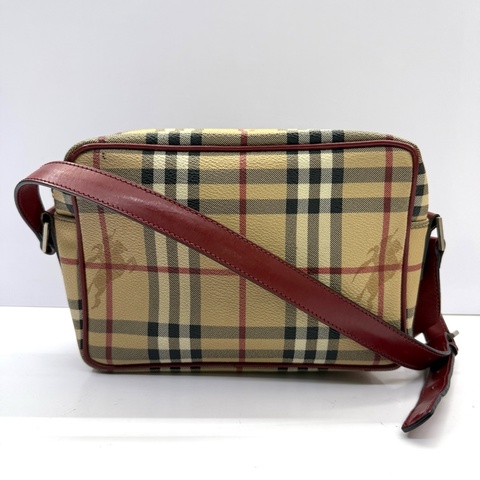 BURBERRY 巴寶莉 經典PVC格紋斜背包 HAYMARKET CHECK T-03-1