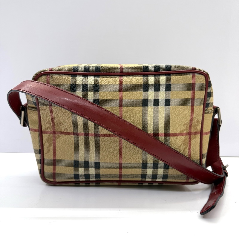 BURBERRY 巴寶莉 經典PVC格紋斜背包 HAYMARKET CHECK T-03-1-0