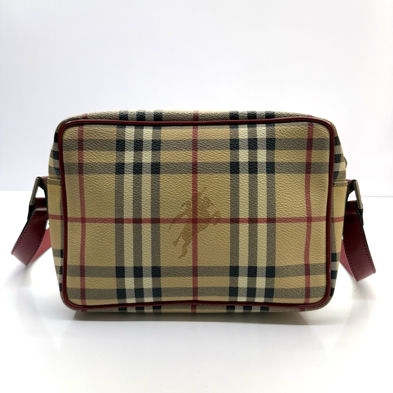 BURBERRY 巴寶莉 經典PVC格紋斜背包 HAYMARKET CHECK T-03-1-1