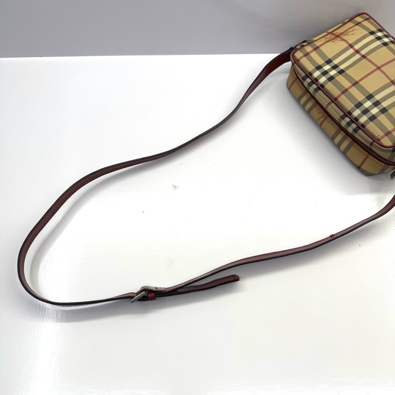 BURBERRY 巴寶莉 經典PVC格紋斜背包 HAYMARKET CHECK T-03-1-4
