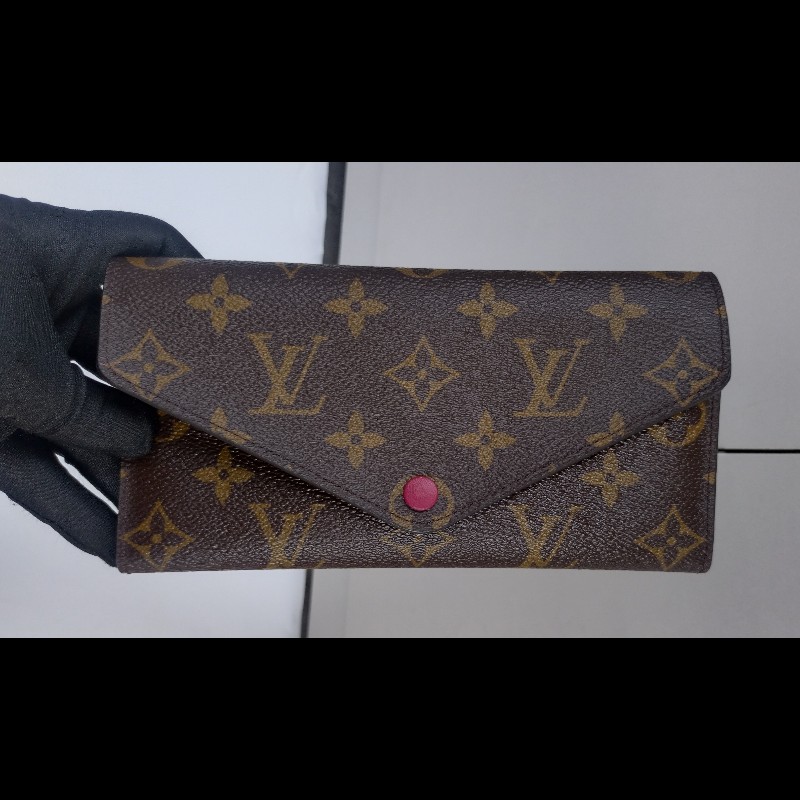 LV 原花紅裏三折長夾-2