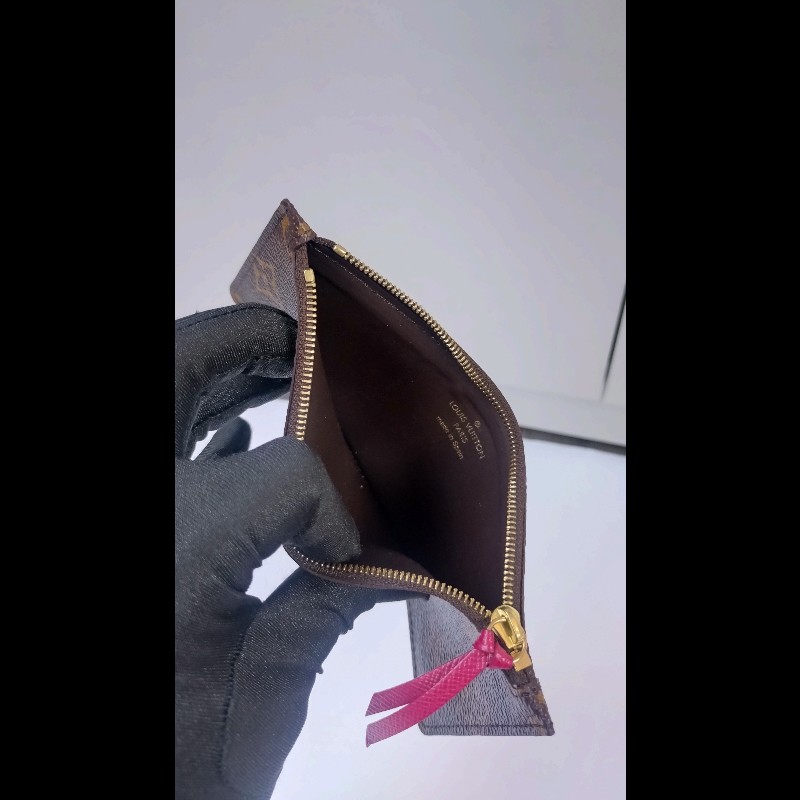 LV 原花紅裏三折長夾-8