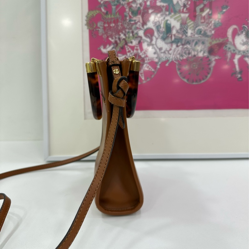 FENDI mini陽光托​​特，焦糖色玳瑁手柄，經典ROMA大logo-2